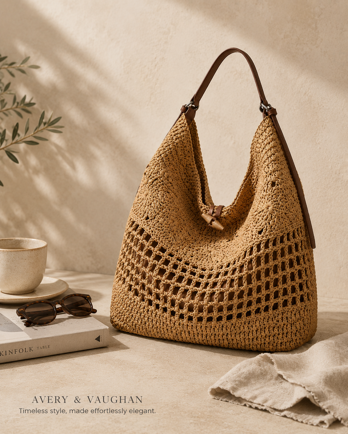 The Capri Woven Carryall | Natural Raffia-Style Shoulder Tote