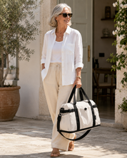 The Kensington Weekend Duffel – Cream Travel Carryall