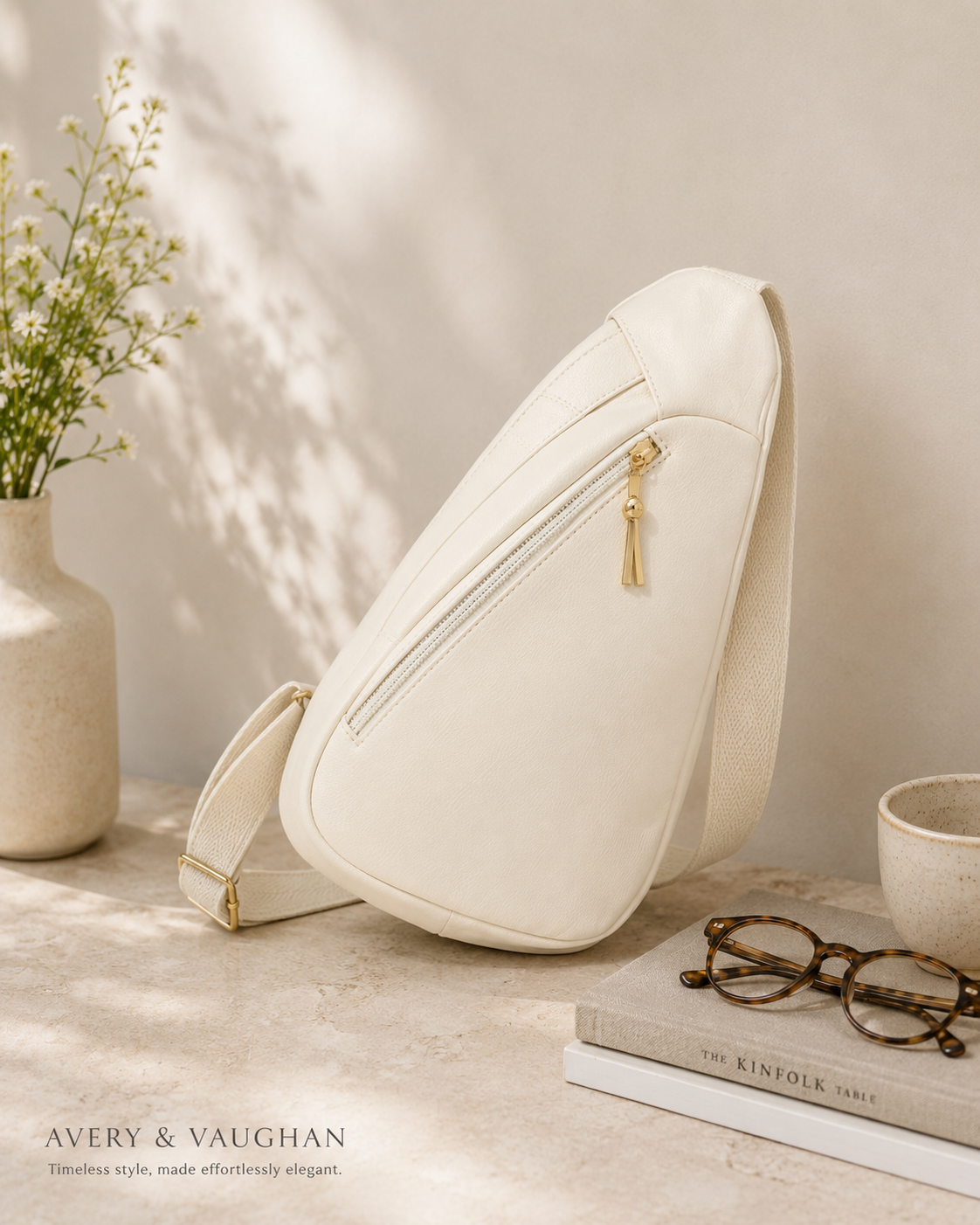 The Kensington Ivory Sling Crossbody Bag