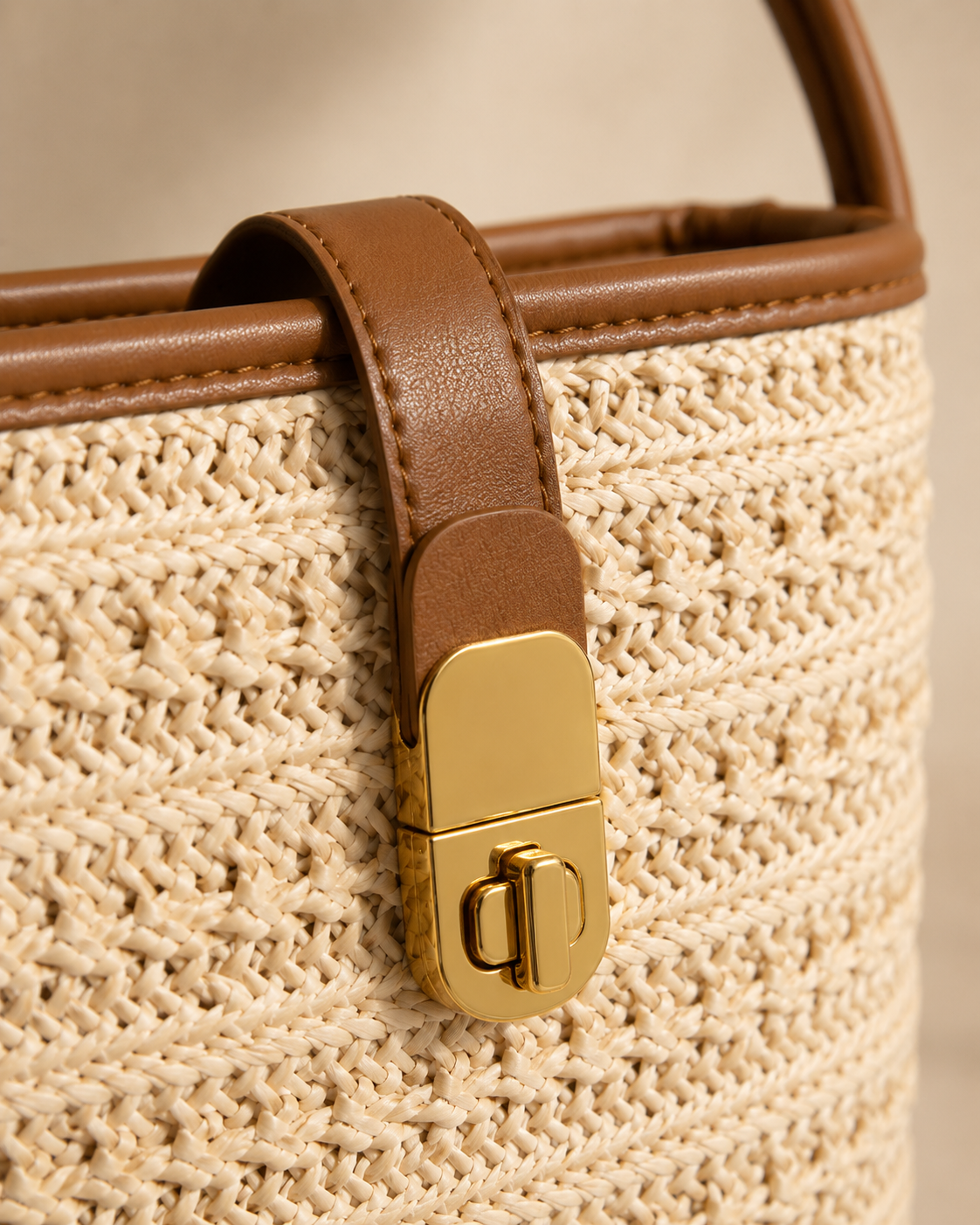 The Siena Woven Bucket Bag | Straw Crossbody Handbag