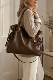 The Kensington Travel Tote | Large Chocolate Brown Slouch Shoulder Bag