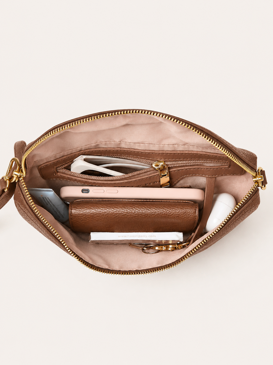 The Kensington Crescent Crossbody Bag - Chestnut