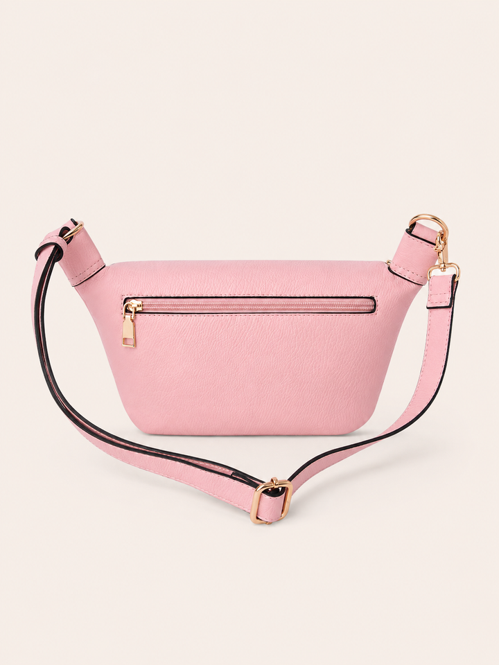 The Kensington Crescent Crossbody Bag - Peony Pink