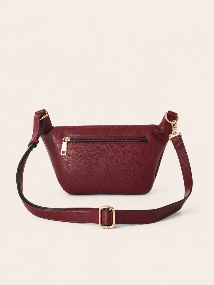 The Kensington Crescent Crossbody Bag - Berry