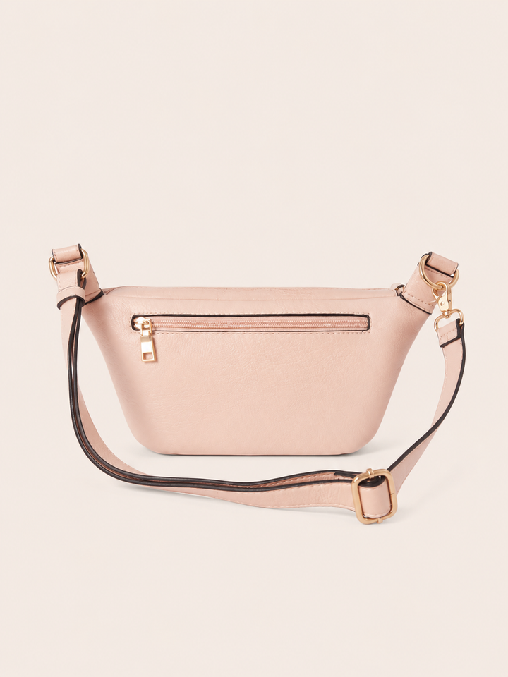 The Kensington Crescent Crossbody Bag - Blush-Saffiano