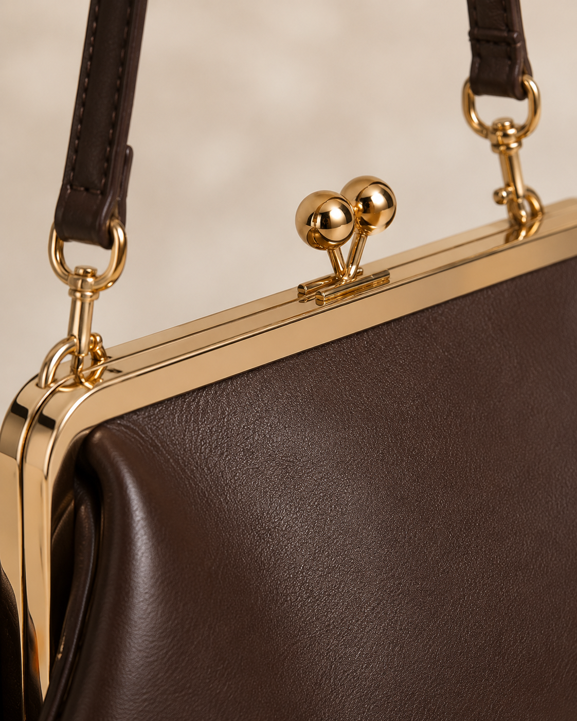 The Kensington Frame Bag | Structured Chocolate Brown Handbag