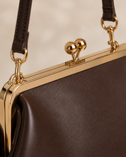 The Kensington Frame Bag | Structured Chocolate Brown Handbag