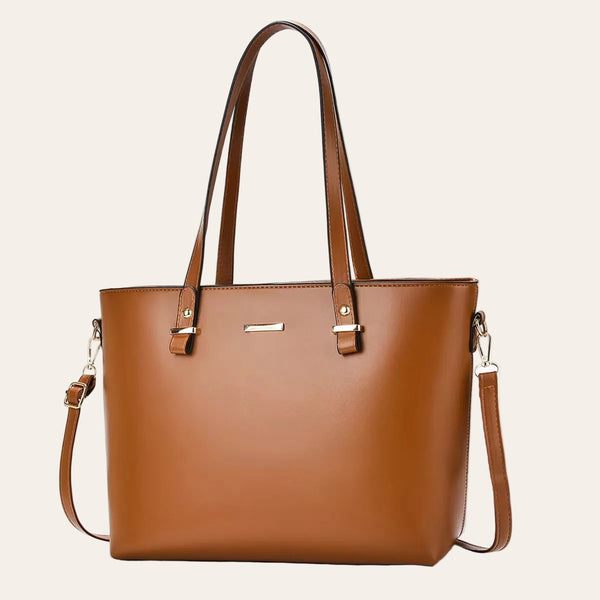 The Charlotte Tote – Elegant Everyday Carryall - Cognac