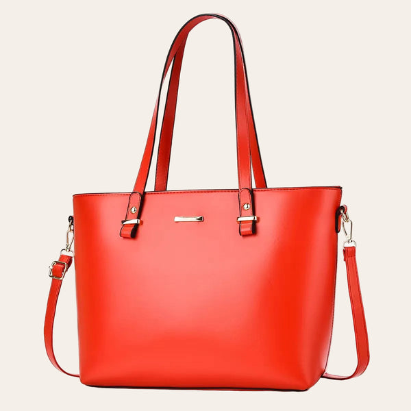 The Charlotte Tote – Elegant Everyday Carryall - Bright Red