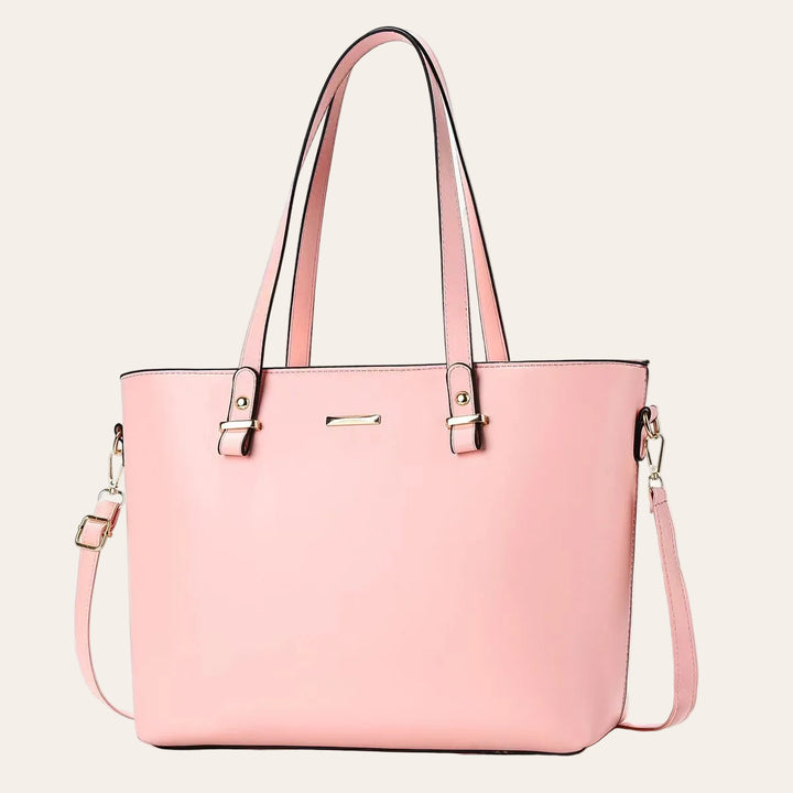 The Charlotte Tote – Elegant Everyday Carryall - Peony Pink