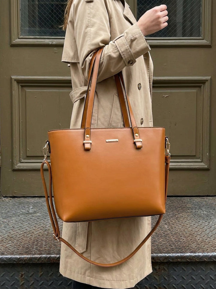 The Charlotte Tote – Elegant Everyday Carryall - Cognac