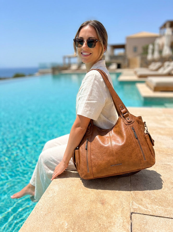 The Kensington Utility Tote – Cognac Brown Everyday Shoulder Bag