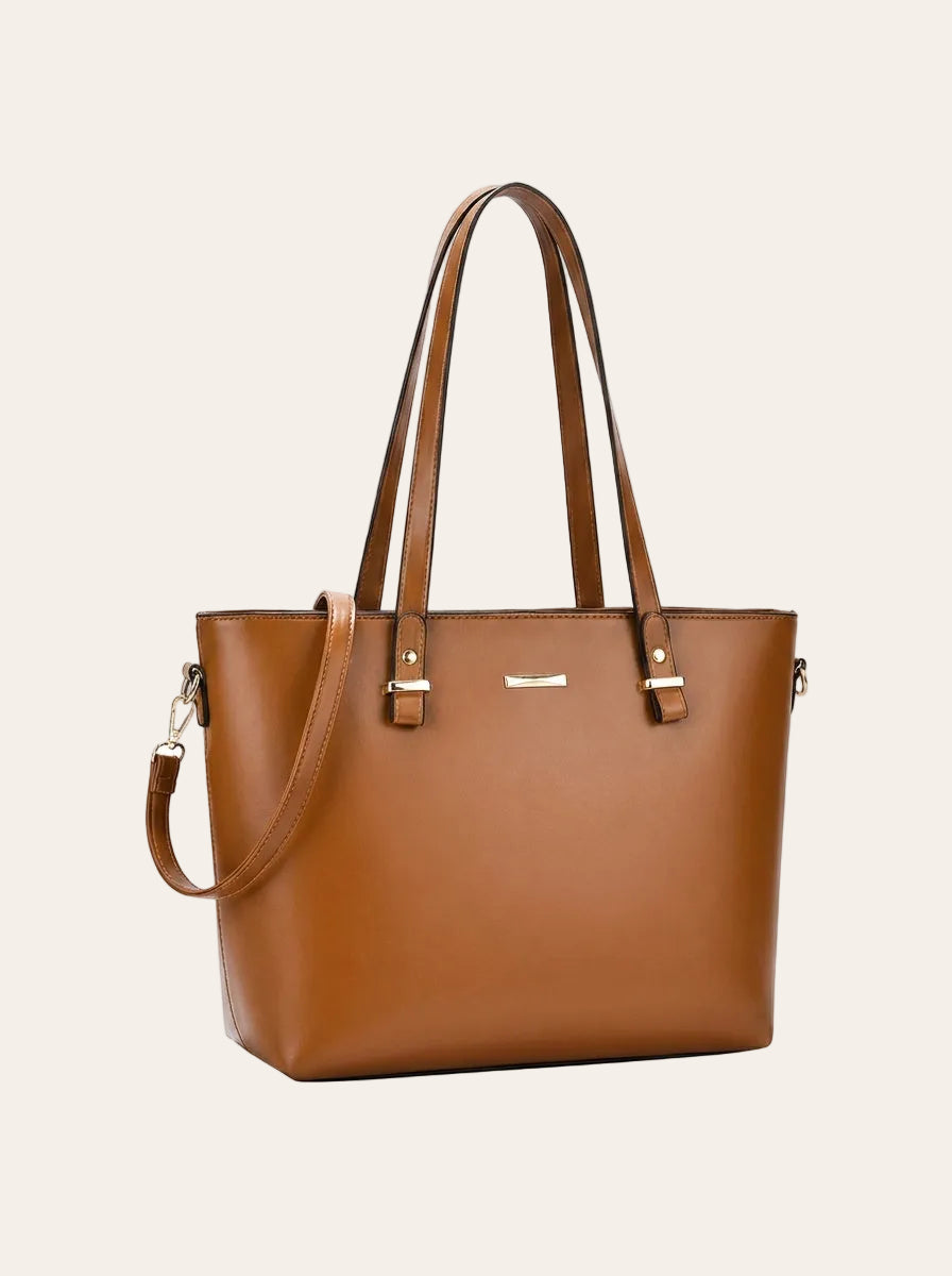 The Charlotte Tote – Elegant Everyday Carryall - Cognac