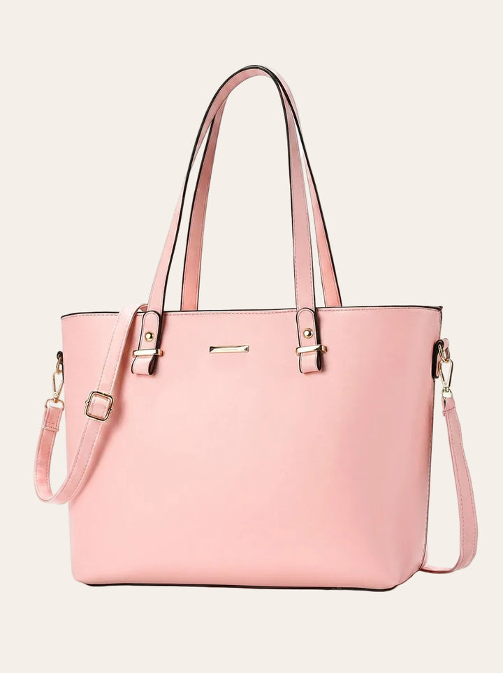 The Charlotte Tote – Elegant Everyday Carryall - Peony Pink