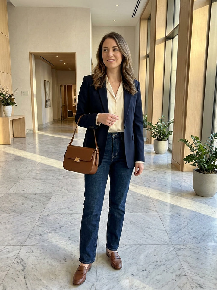 The Cambridge Shoulder Bag – Cognac Brown Structured Handbag – lifestyle