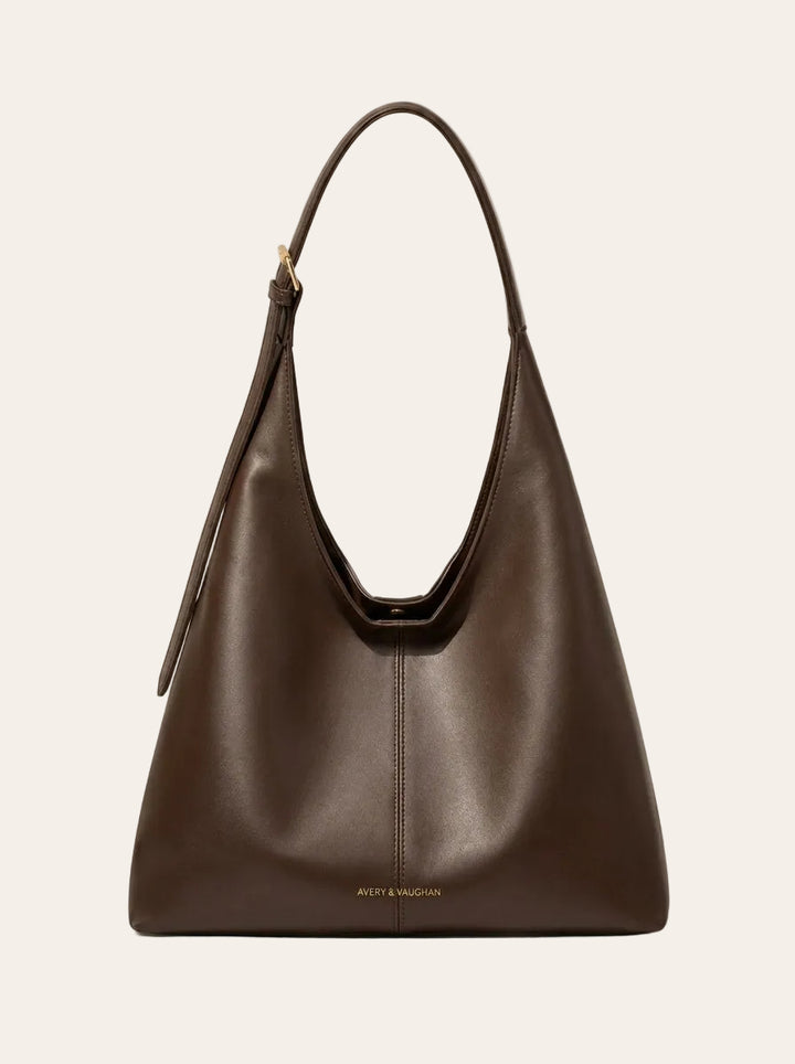 The Kensington Chocolate Hobo Bag | Elegant Everyday Shoulder Bag – front view