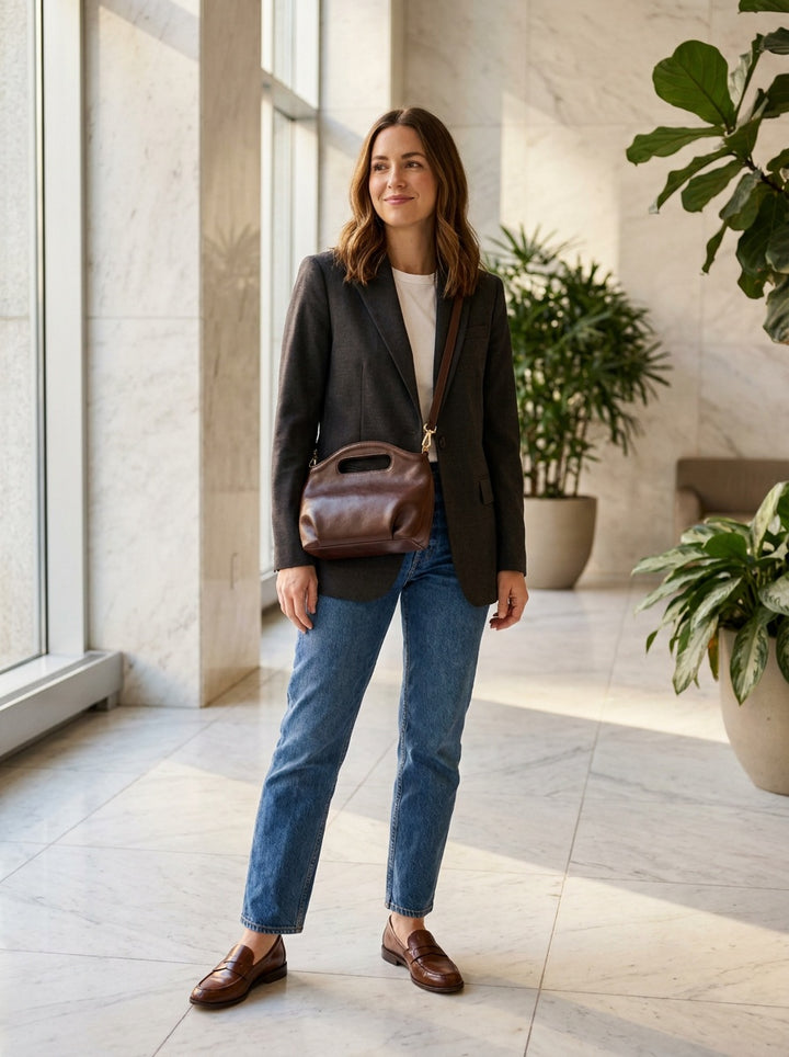 The Kensington Cut-Out Crossbody | Chocolate Brown – lifestyle