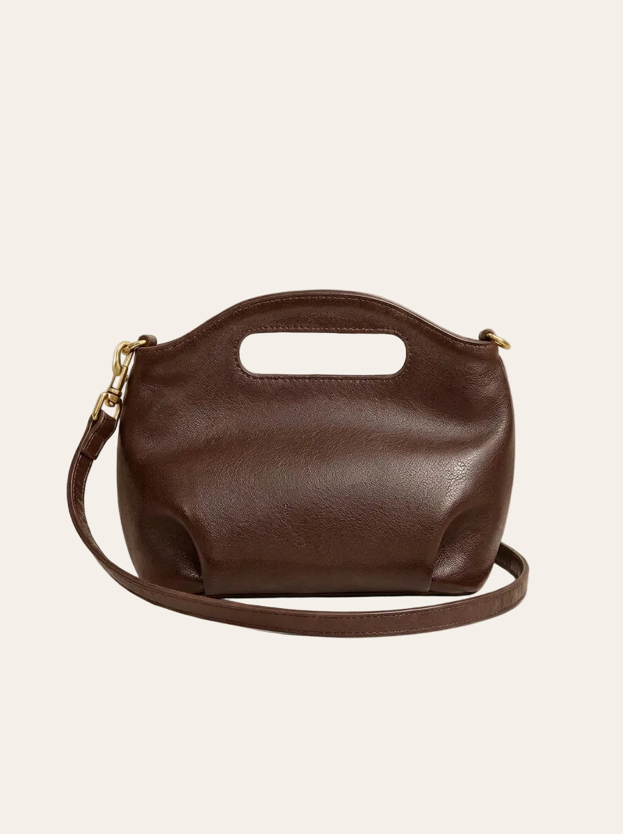 The Kensington Cut-Out Crossbody | Chocolate Brown – front view