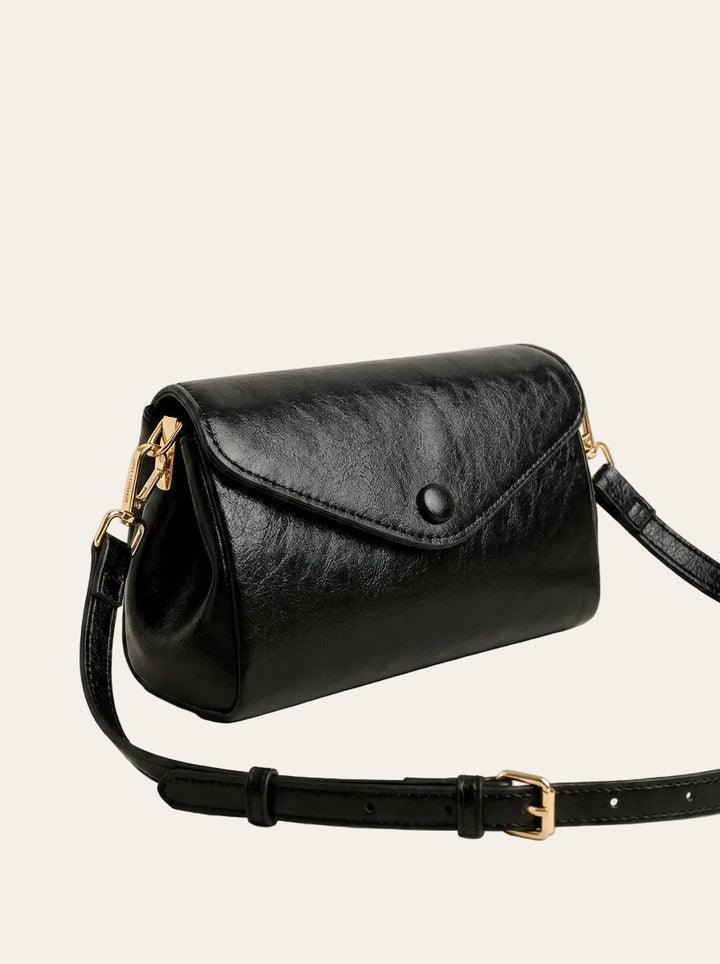 The Kensington Envelope Crossbody – Timeless Black Crossbody Bag – 3/4 angle