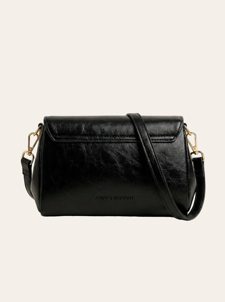 The Kensington Envelope Crossbody – Timeless Black Crossbody Bag – front view