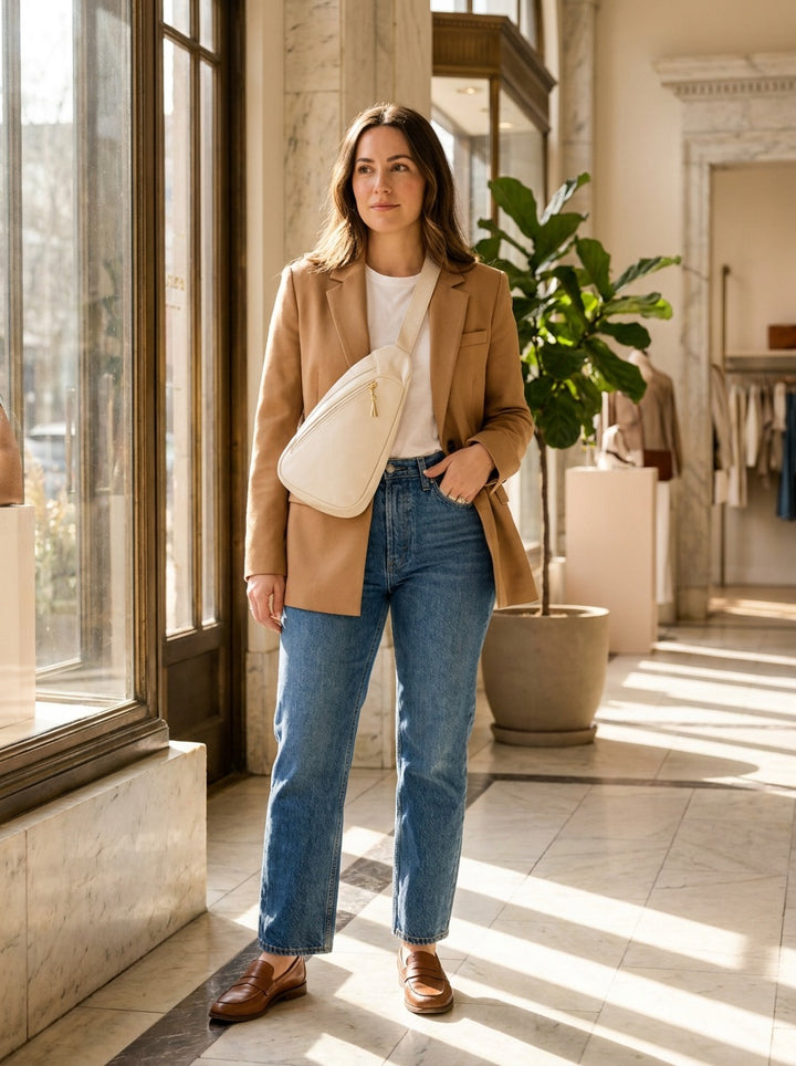 The Kensington Ivory Sling Crossbody Bag – lifestyle