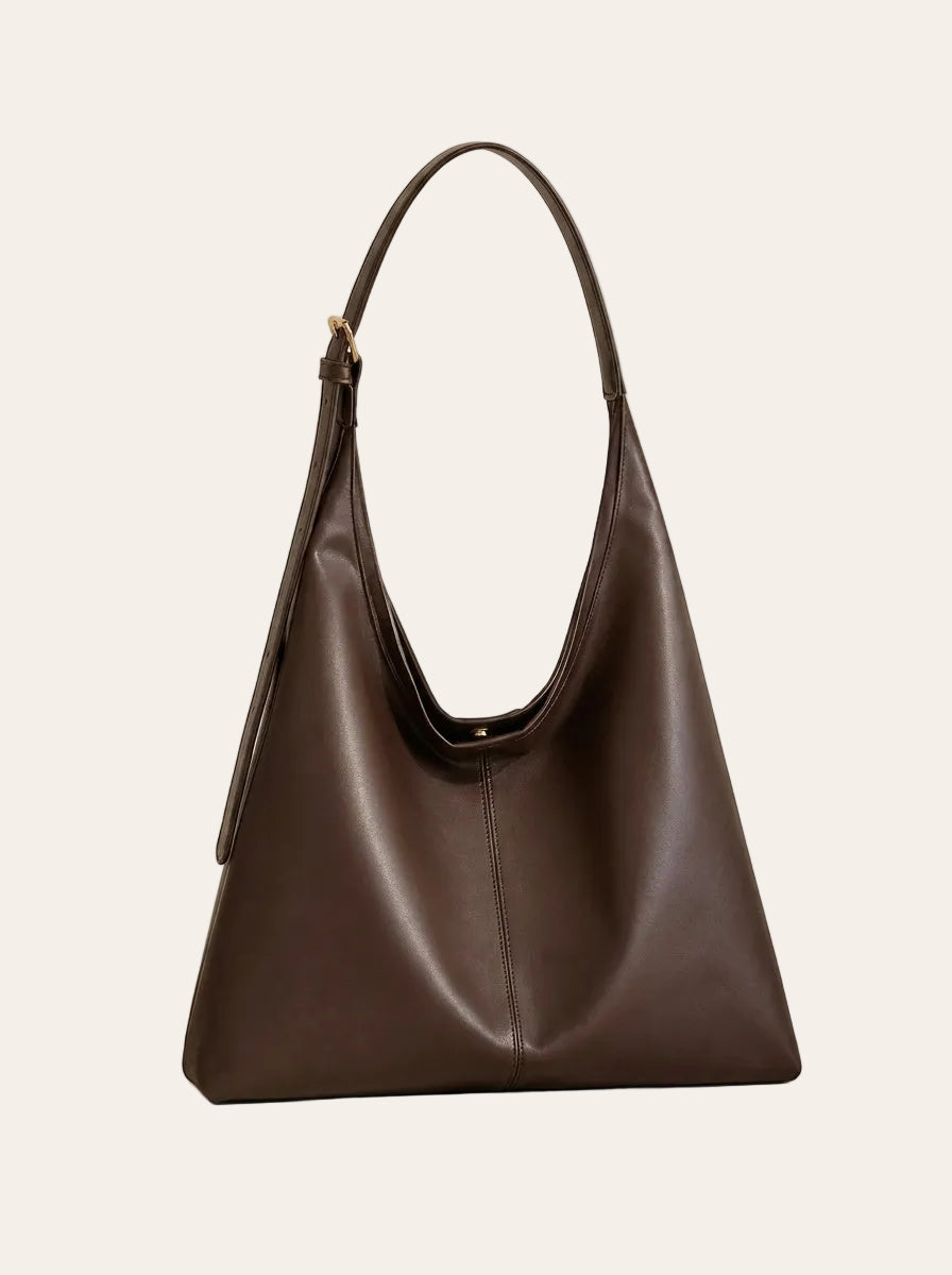 The Kensington Sculptural Hobo – Dark Chocolate – front view