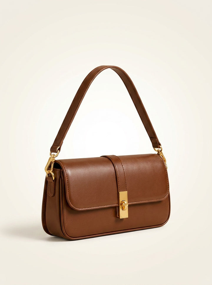 The Kensington Shoulder Bag – Cognac Brown – 3/4 angle