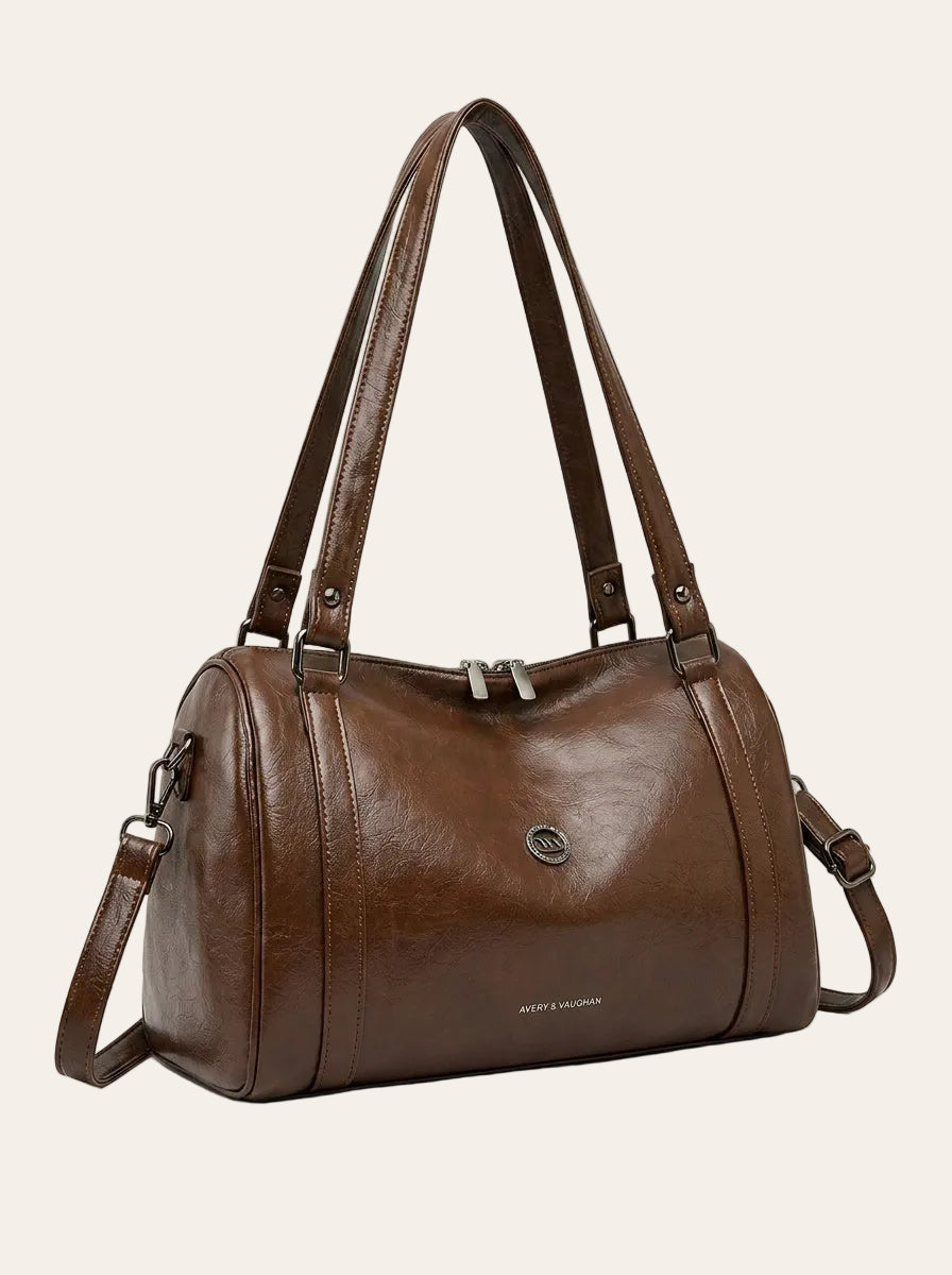 The Kensington Weekender Bag – Chocolate Brown Travel Carryall – 3/4 angle