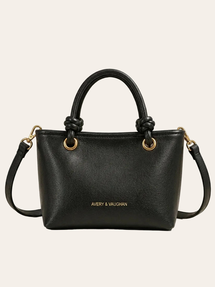 The Mayfair Mini Tote | Elegant Black Structured Handbag – front view